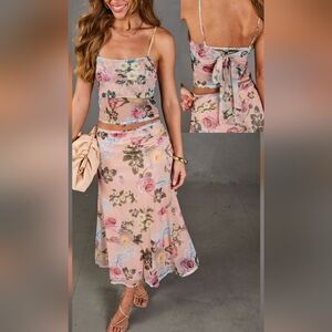 Floral Pink Maxi Skirt